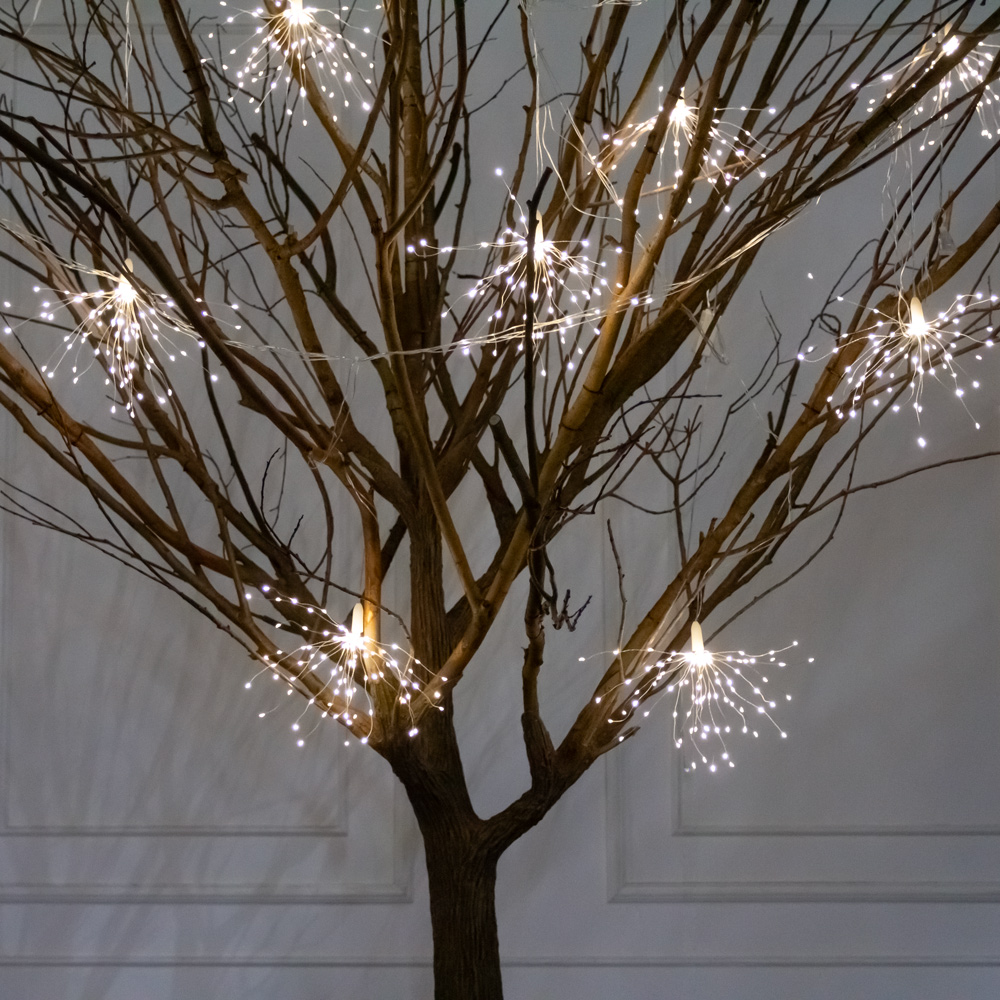 300Гбст/разб/РН/СВ05(F) Дерево интерьерное с натур. ветвями h300см d220см и гирляндой-фейерверком_6