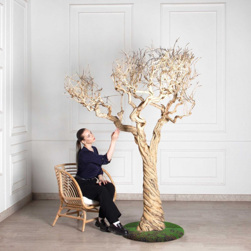 220ГБст/разб/АСС/Д3х3(F) Дерево интерьерное разборное h220см, на витом стволе_1