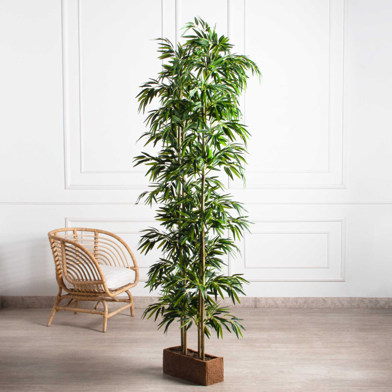 Ш220/75-3(з)(Пр)(F) Ширма искусственная Бамбук h220см в кокосовом боксе 40х15х15см_1