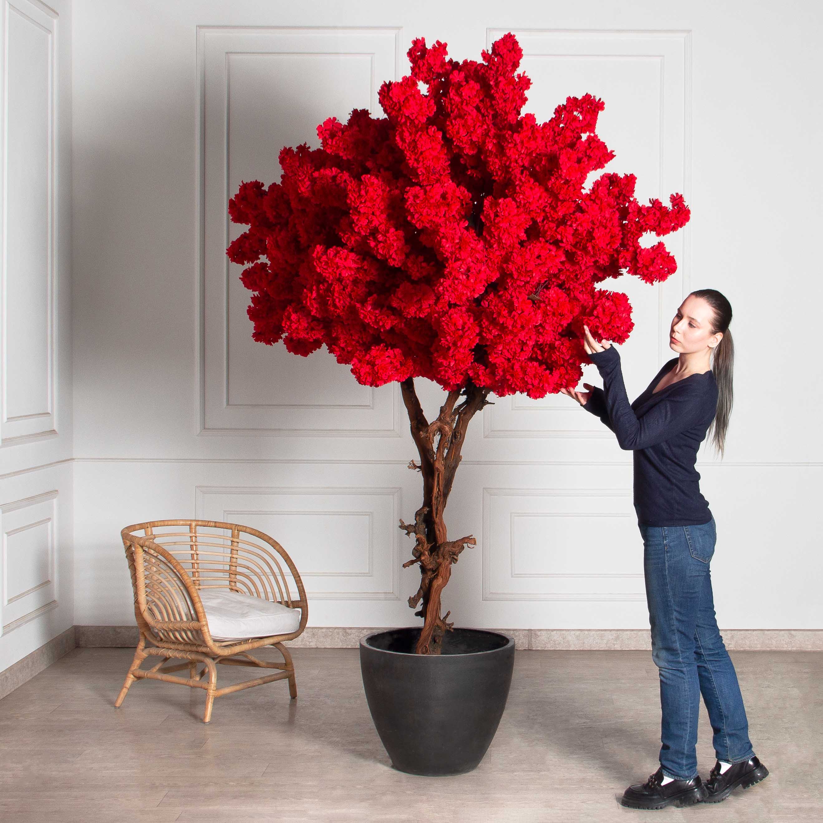 250/ОС/225-6(з)(F) Сакура искусственная h250см, красная_6