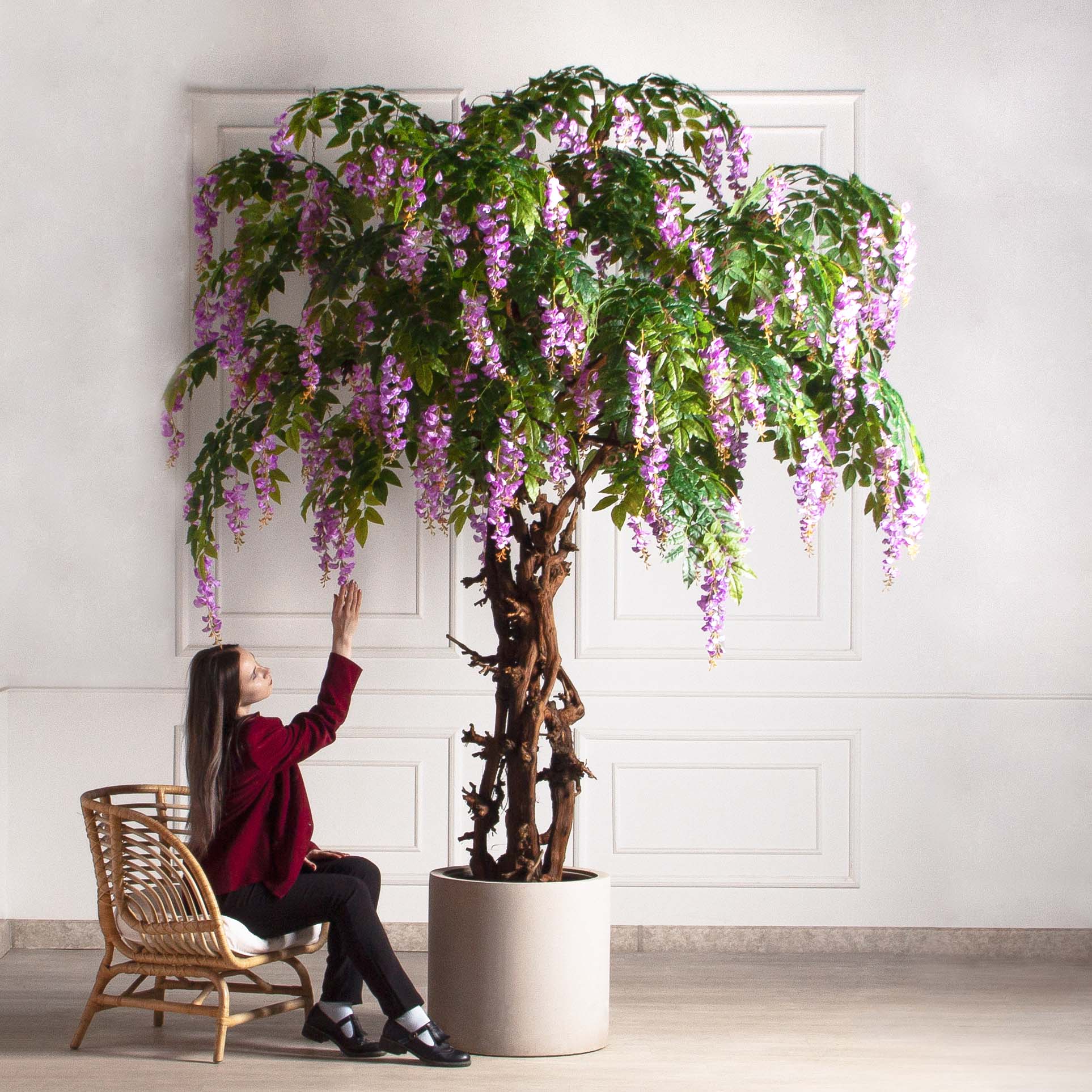 280/ОС/АСС/424-1(Пр)(F) Глициния(вистерия) искусственная h280см (латекс), сиреневая_2