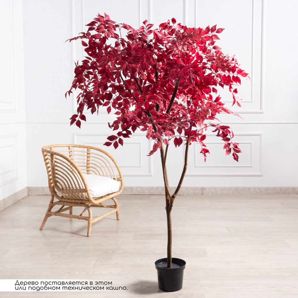 155/РН/604(з)(F) Дерево искусственное интерьерное h155см, бордовое_1