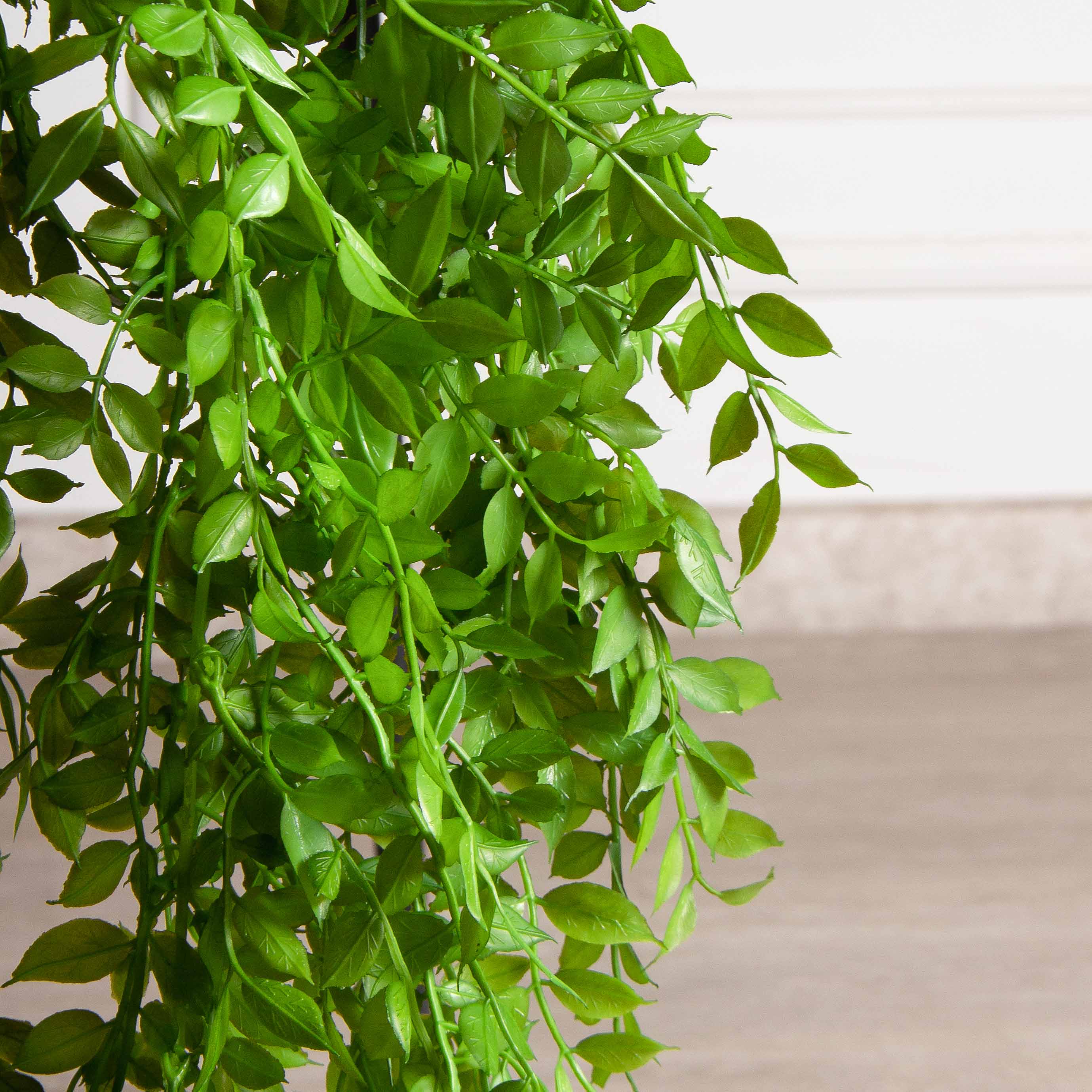 ТДЯ127(F) Даксин искусственный ампельный в деревянном бежевом ящике 20х9х8см_6