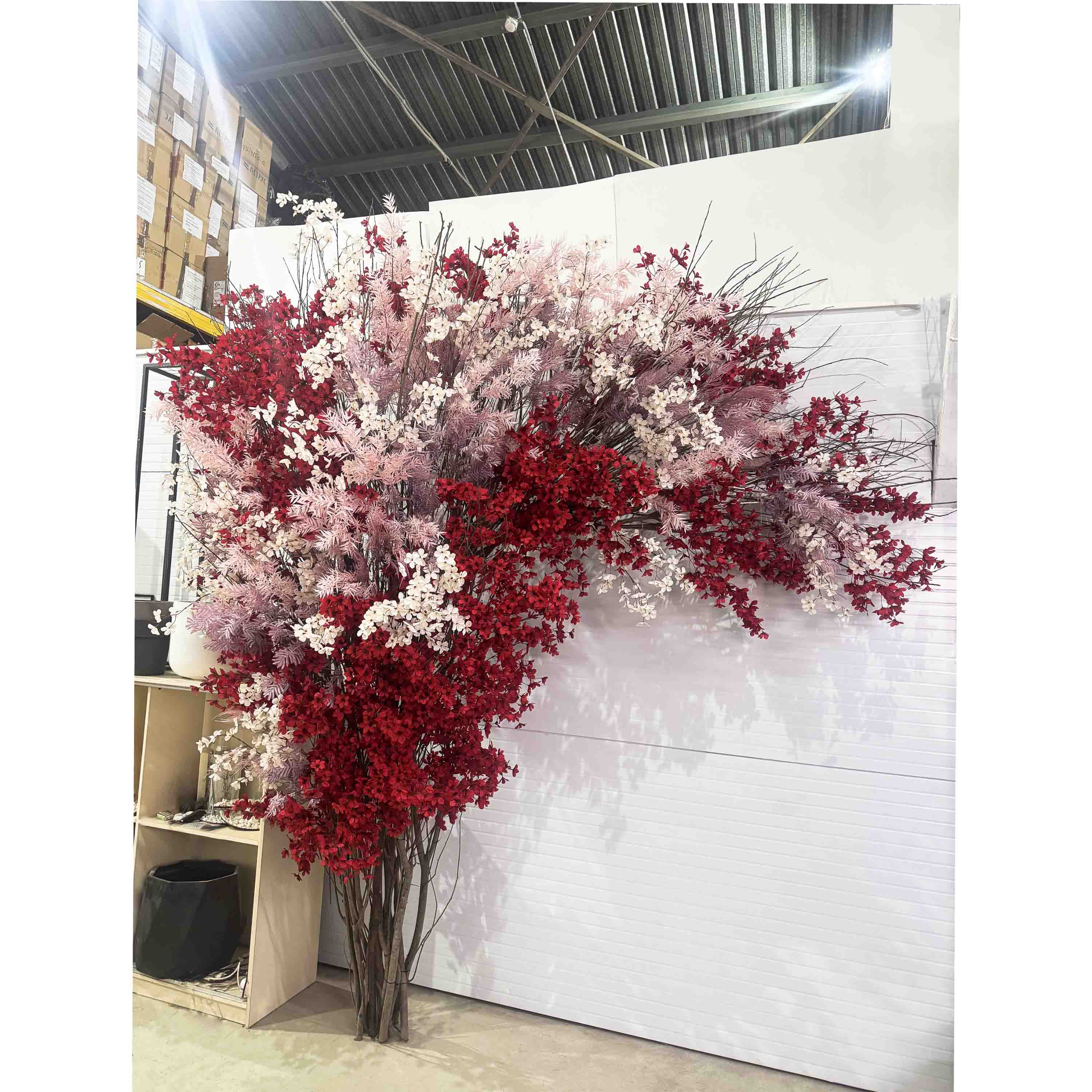 ДЛ158(F) Декор входной группы цветочный h 320 см на стволах, пристенный_2