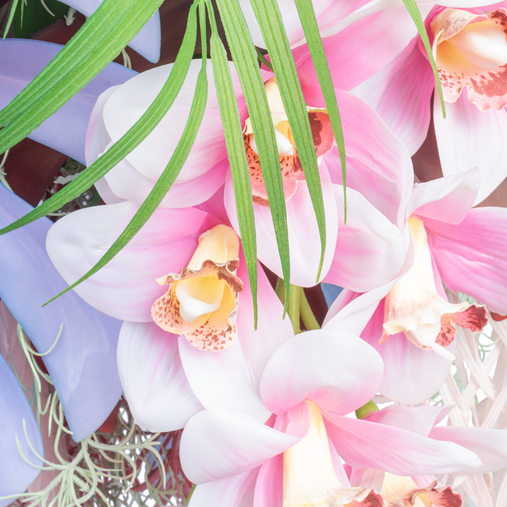 КЗ/39(з.) Композиция искусственная Тропический микс на мет.основании d40см(свес 70см)_2