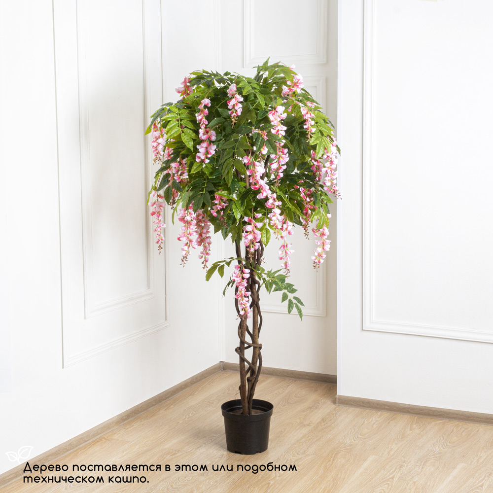 180/ПК/424-3 Глициния (вистерия) искусственная (латекс) h180см, розовая_5