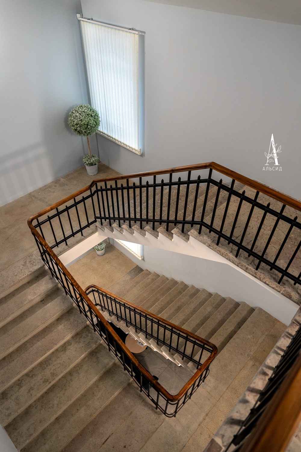 СШ150/229(з) Самшит искусственный шар Премиум на стволе d60см, h150см, патина_8