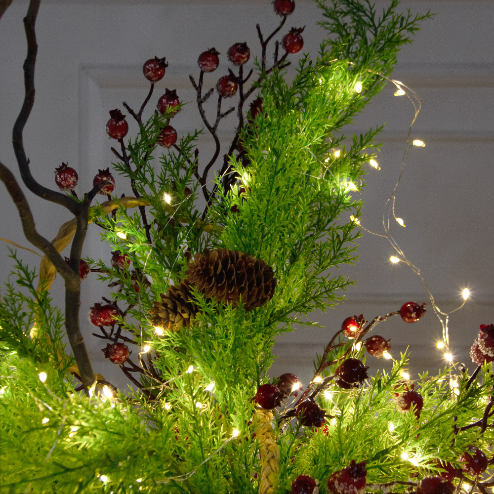 К561/СВ03т(Пр)(F) Композиция искусственная НГ интерьерная с гирляндой Роса, на основании_3