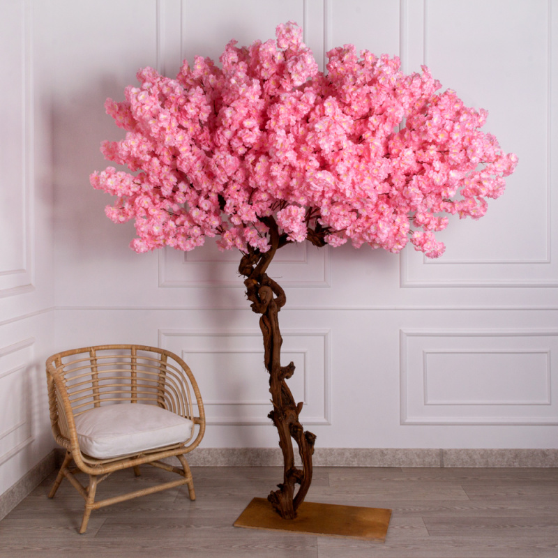 230/ОС/225-1(з)(F) Сакура Элит искусственная пристенная h230см, розовая