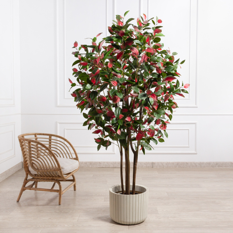 180/РН/420(F) Фотиния искусственная h180см (латекс), зелено-бордовая