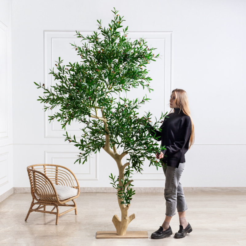 220/ДА/4655(Пр)(F) Оливковое дерево искусственное с плодами h220см, латекс