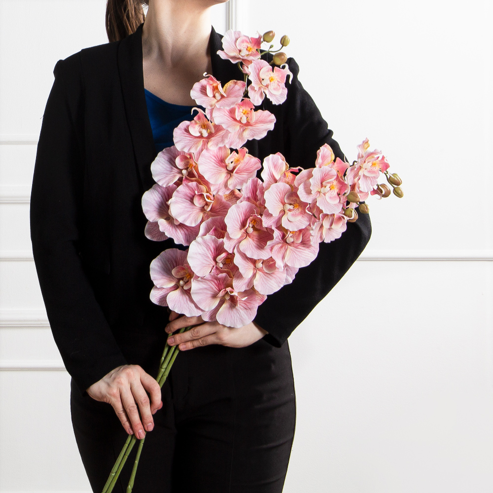 7141А/0287-0343/1(F) Орхидея искусственная h95см 9голов(латекс) розовая_5