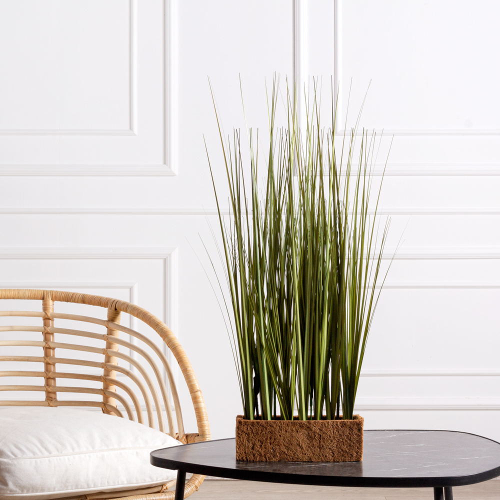 ТД023 Трава Осока искусственная h70см в кокосовом боксе 25х8х8см _1