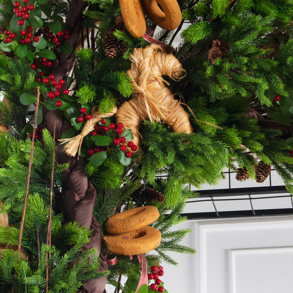 ДЛ193-1(Пр)(Fix)(F) Декор вход.группы h330 н/прутьях,прист.с гир.Роса в русском стиле,беж-корич._7