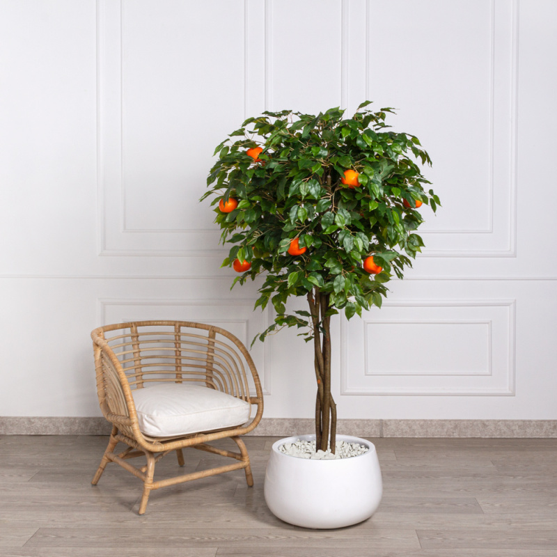 160/РПК/24М(з)(Пр) Мандарин искусственный с плодами h160см