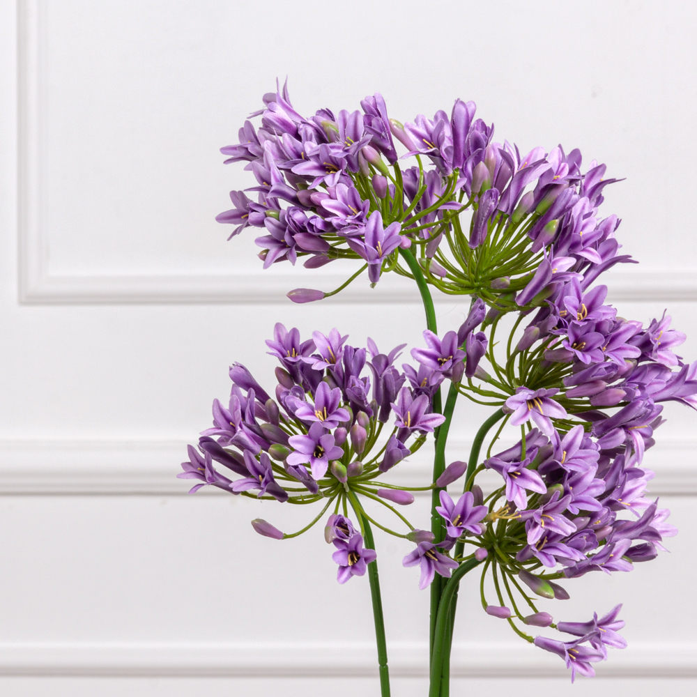 7141А/0443-11/8Р Агапантус искусственный зонтичный h75см, сиреневый_1