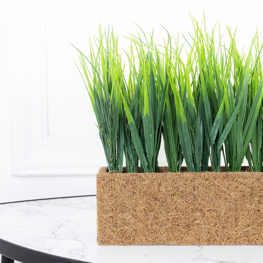 ТД0511(Promo) Трава искусственная короткая h17см(зеленая) в кокосовом боксе 25х8х8см_5