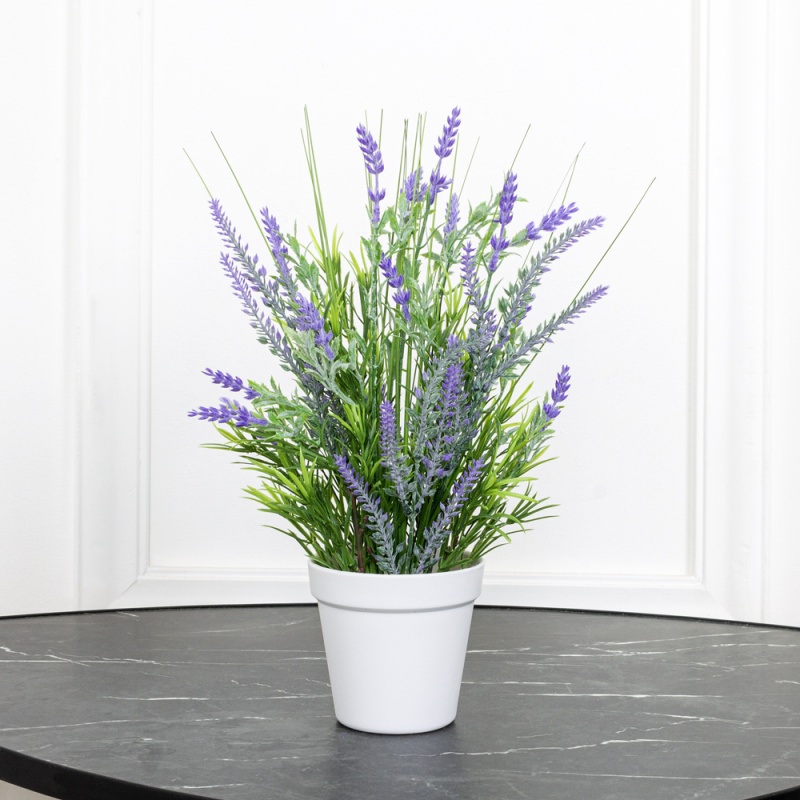 ЦС38/78-1 Лаванда искусственная h38 в кашпо d11см, фиолетовая