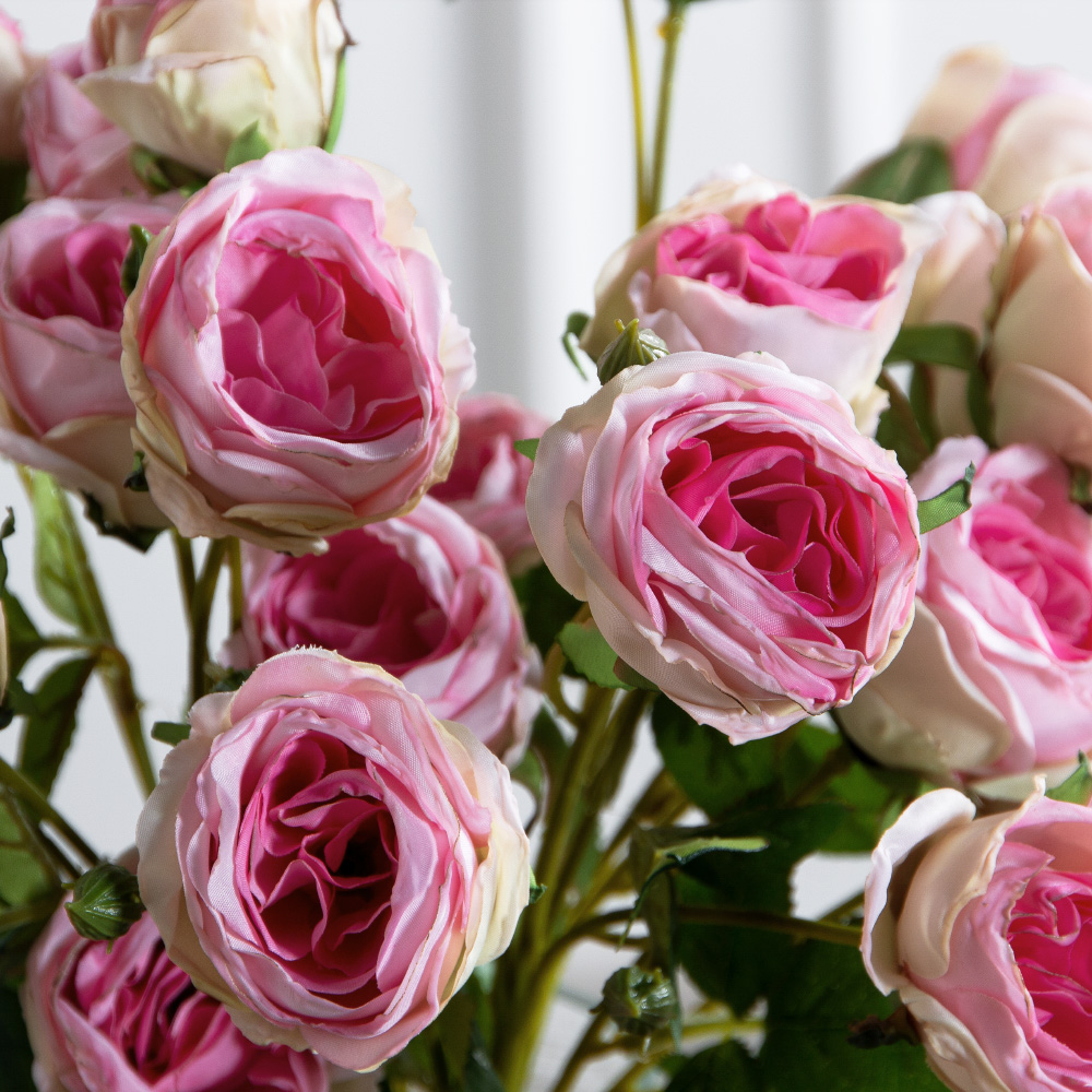 7141А/9122-0350/1(F) Роза кустовая искусственная h55см 7голов,розовая_4