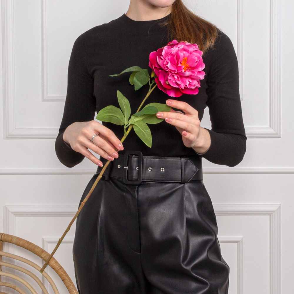 7141А/9120-22/15Р Пион искусственный 1 голова d13см, h64см, цикламен_4