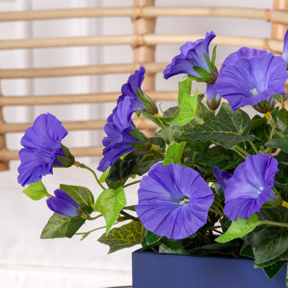 ТДЯ440-4 Петуния искусственная синяя в деревянном ящике 20х9х8см_2