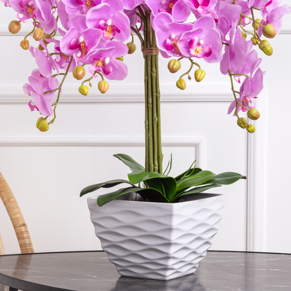 ЦК80*9/33-2 Орхидея Фаленопсис (малиновая)h80см(латекс) в интерьерном кашпо d17см_5