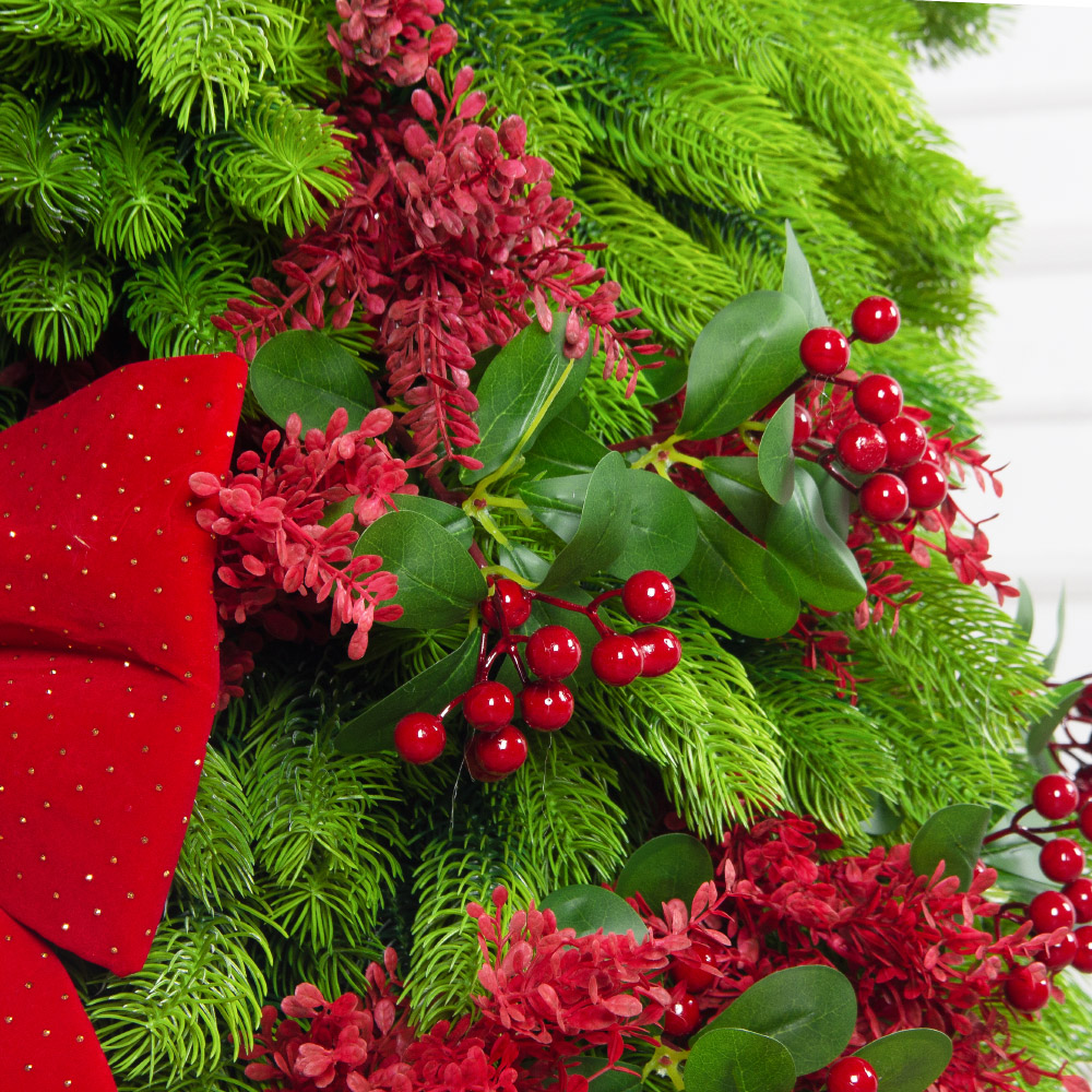 120/289-3(Пр)(Fix)(F0 Ель искусственная h120см с красным декором на основании_6