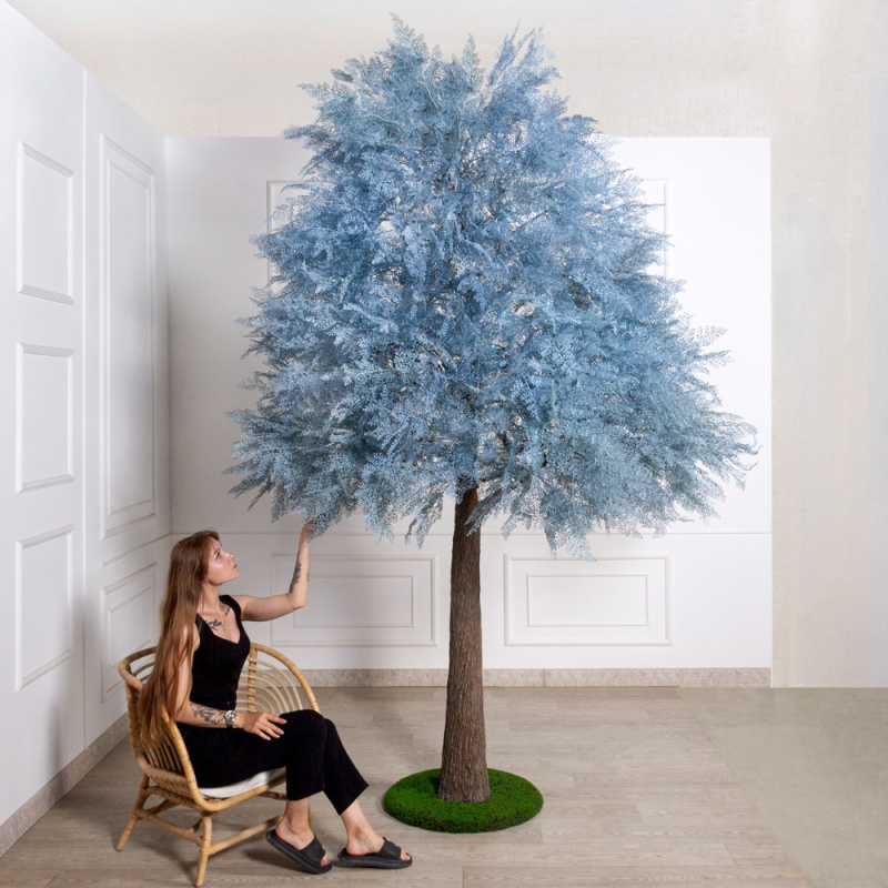 340МЕТ/разб/П/535-2(F) Дерево искусственное интерьерное  h340см,голубое