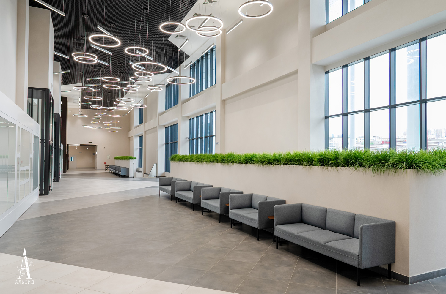 ТД078-1 Трава Осока искусственная h36см в кокосовом боксе 50х10х10см_5