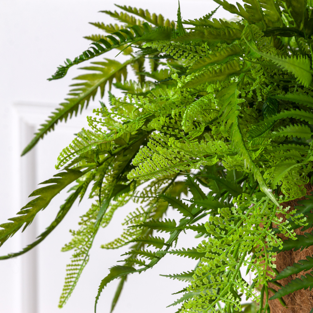 ККВ03-2(з) Папоротники искусственные в подвесной декоративной коковите_2