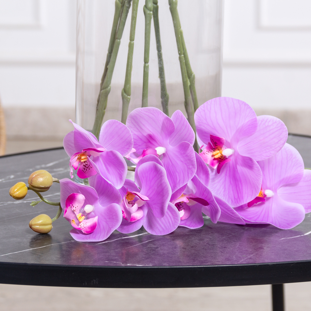 7141А/0108-02/8(F) Орхидея  искусственная h80см 7 голов, сиреневая(латекс)_2