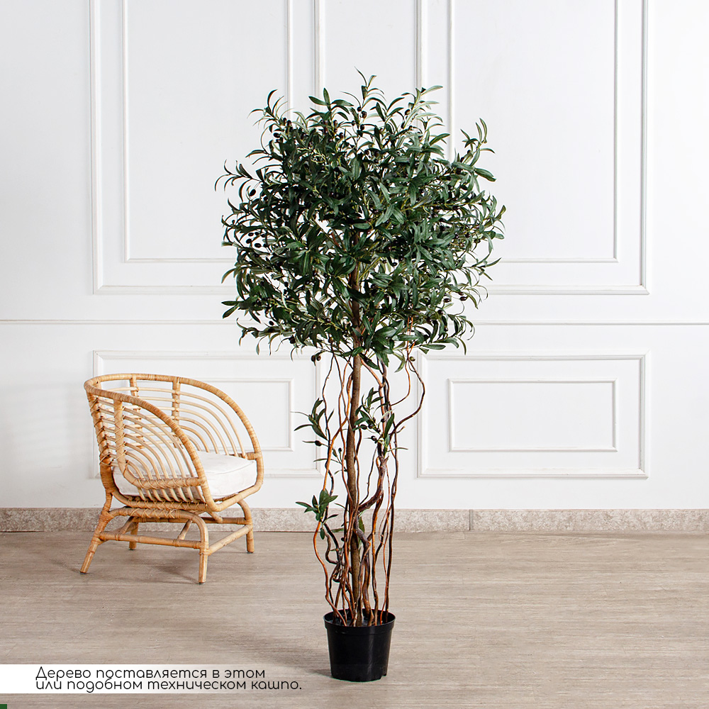 180/ВИТ/ФОН/465(з)(F) Оливковое дерево искусственное с плодами h180см d80см_2