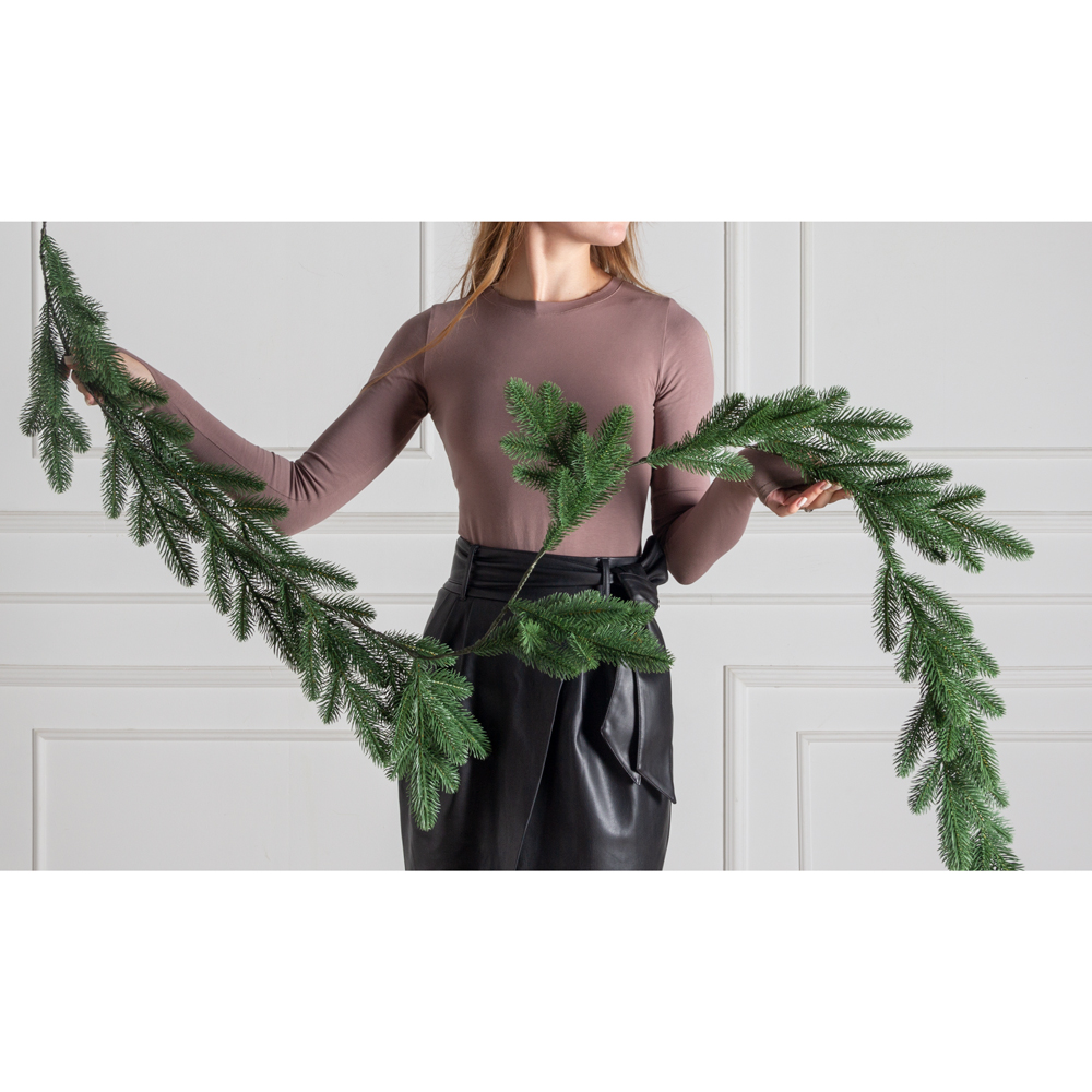 736А/9179-01/2(F) Гирлянда НГ зеленая h200х25см_2