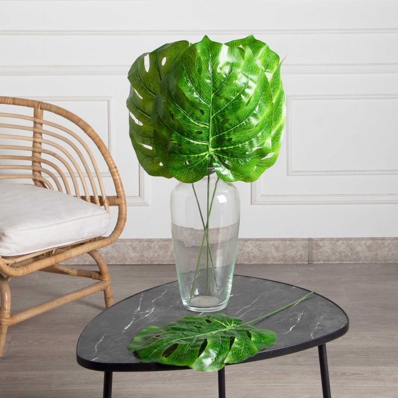 7143/0027-6/3 (Уценка)(F) Лист Монстеры искусственный большой, латекс_1