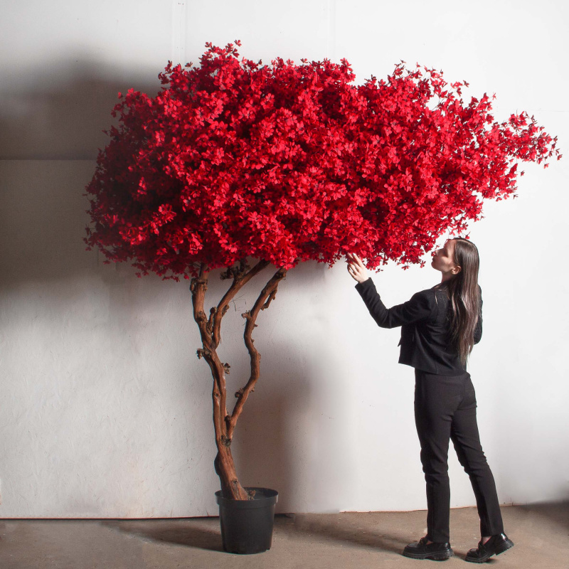270/ОС/632(з)(УУ)(F) Дерево искусственное цветущее h270см, d230см, красное_1
