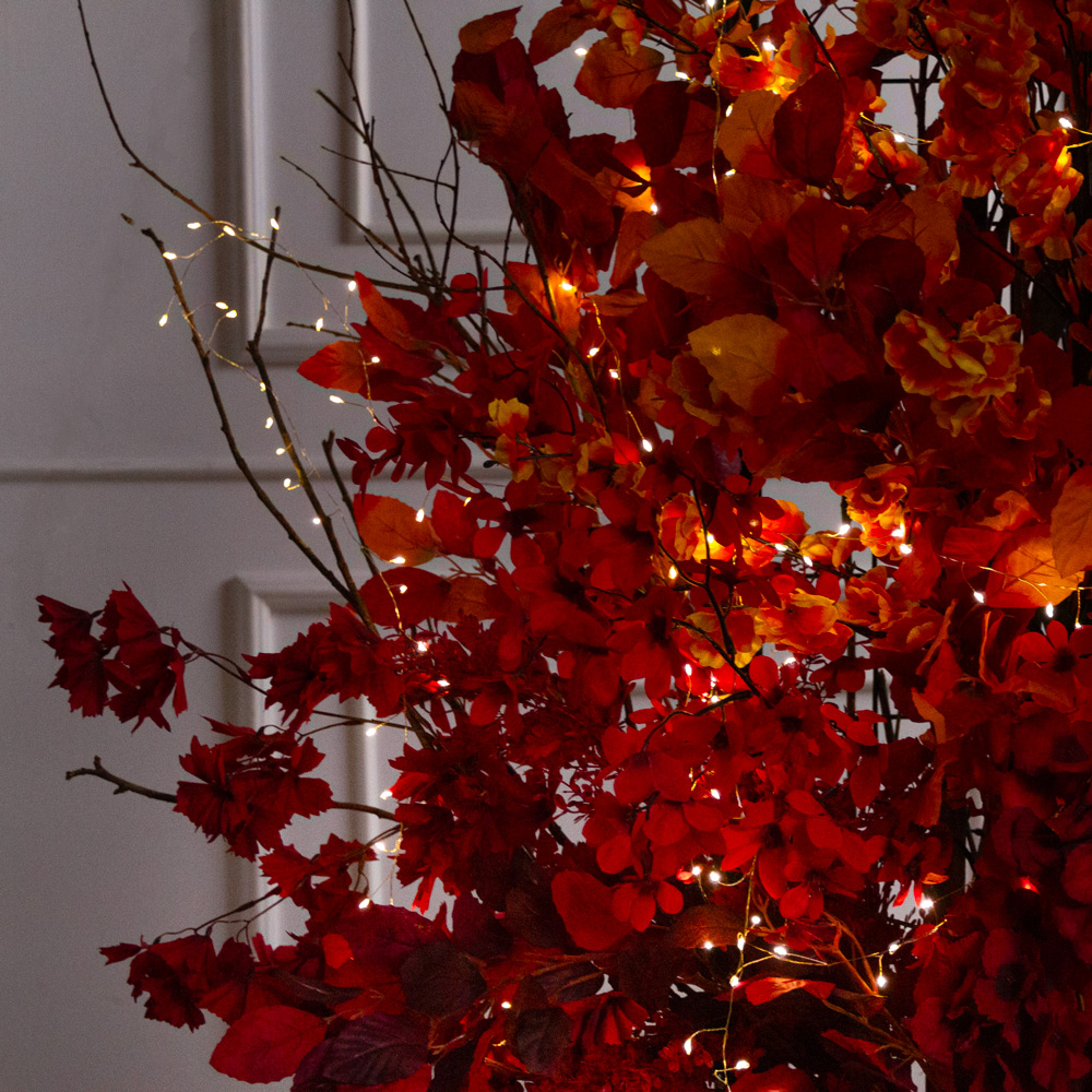 ДЛ/СВ03/175(Пр)(Fix)(F) Декор входной группы h300см на прутьях, пристенный с гирляндой, бордовый_6