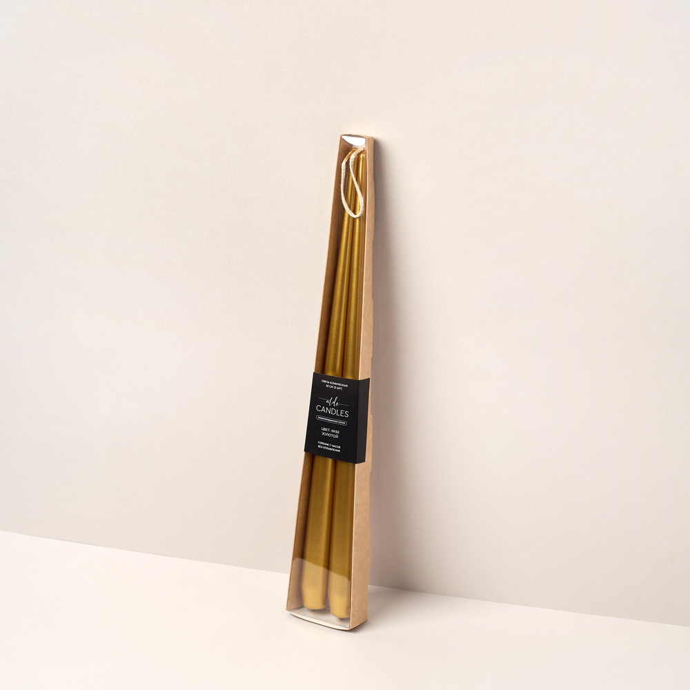 СК35-30(Fix)(F) Свеча коническая 35см Оттенок №30 (золотой) 2шт/уп_2