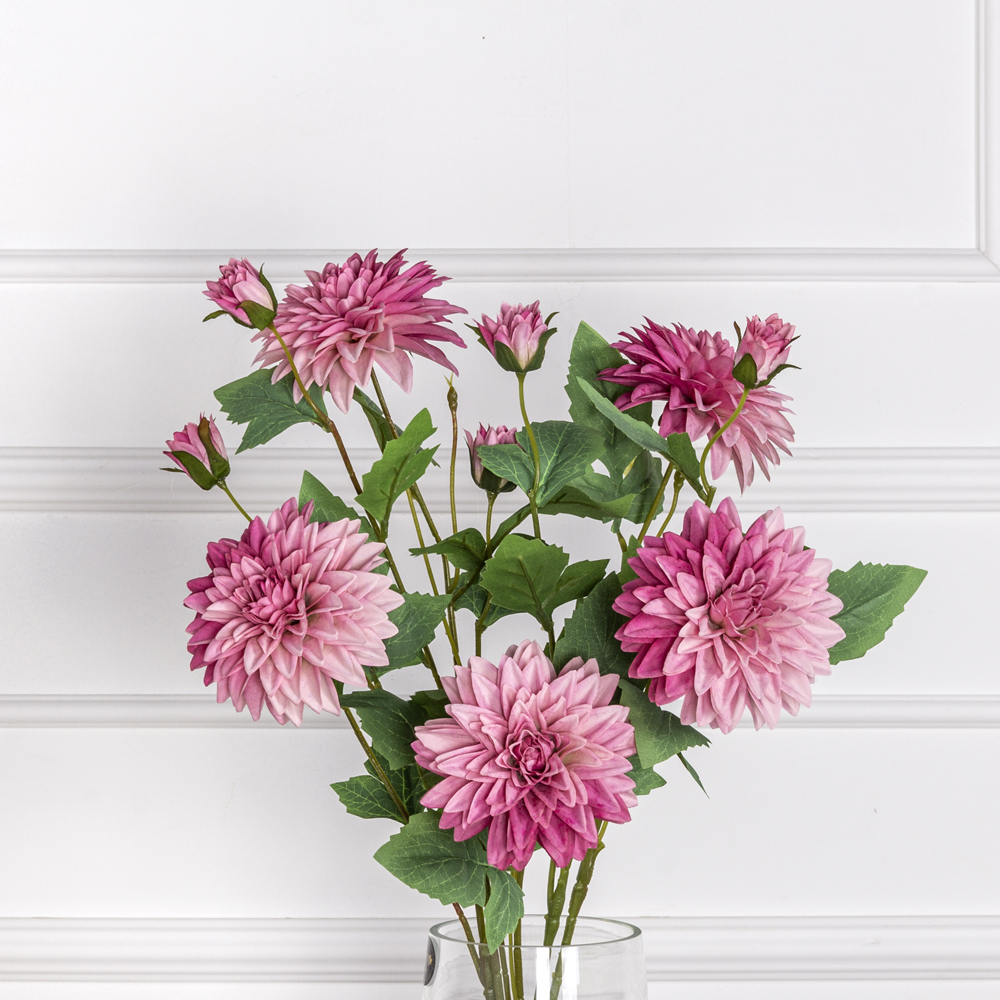 7141А/9120-24/8Р Георгин искусственный 1 голова, 1 бутон, h65см, сиреневый_1