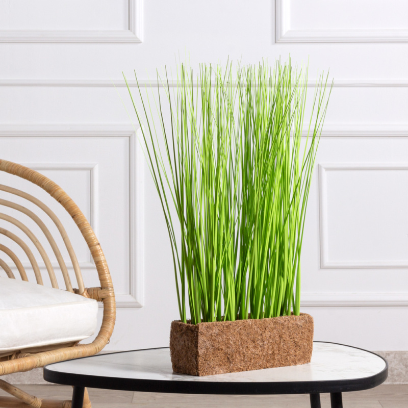 ТД0199(Promo)(F) Трава искусственная Осока h40см в кокосовом боксе 25х8х8см