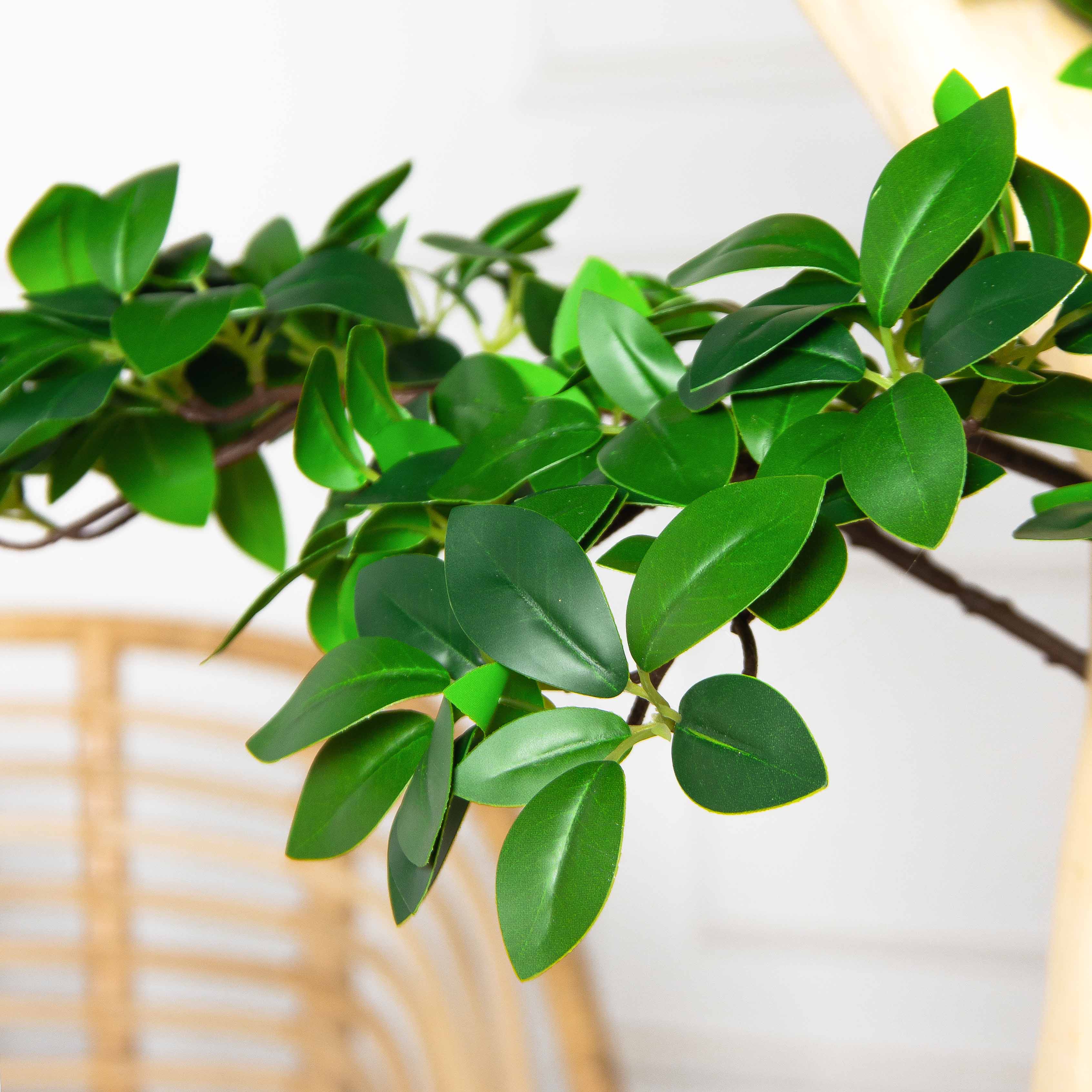 БЛ240Пр/ДА/516(з)(F) Бонсай искусственный Фикус Микрокарпа пристенный h240см (латекс) в кашпо_6