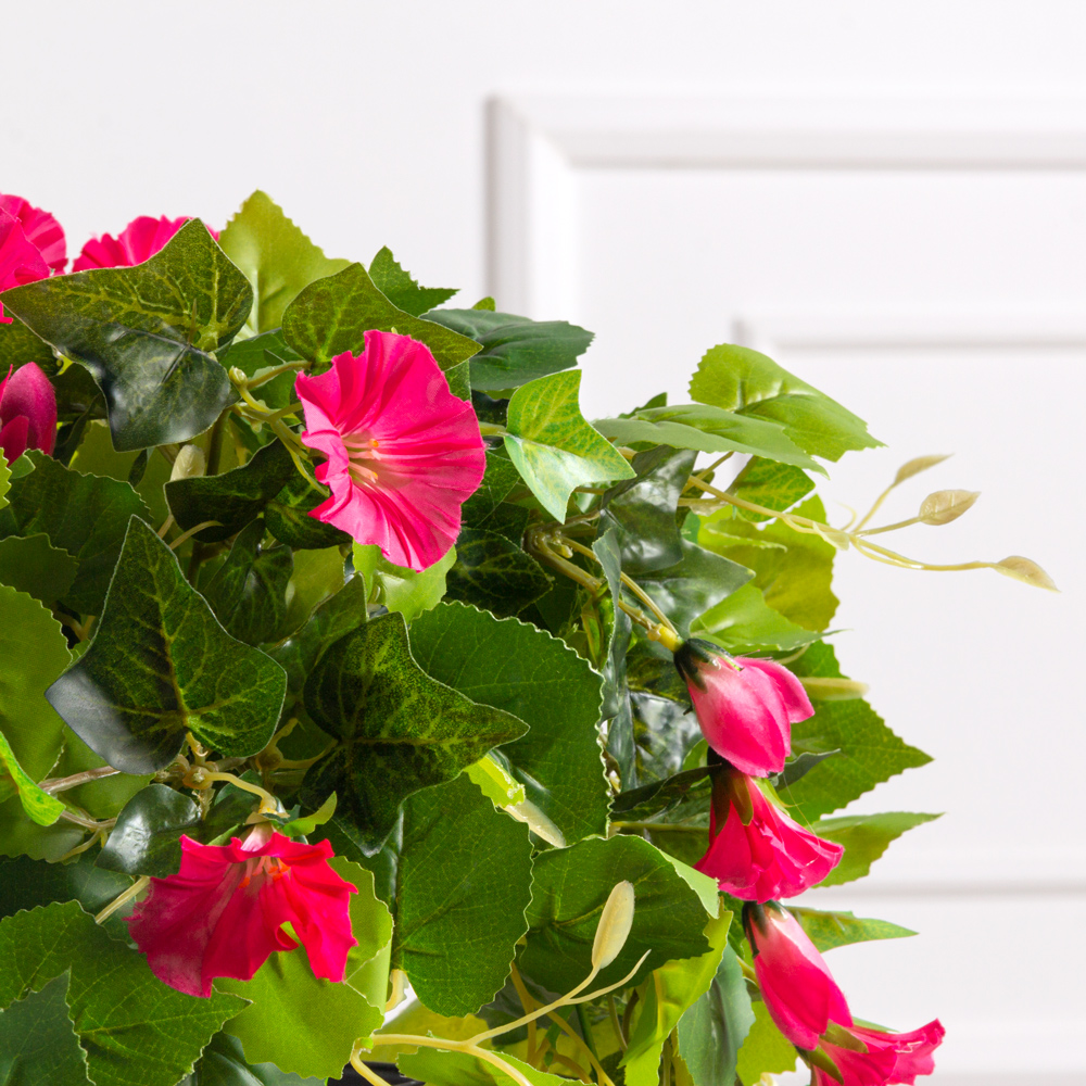 К450-3(з) Композиция искусственная цветочная с петунией малиновой в кашпо d12см_3