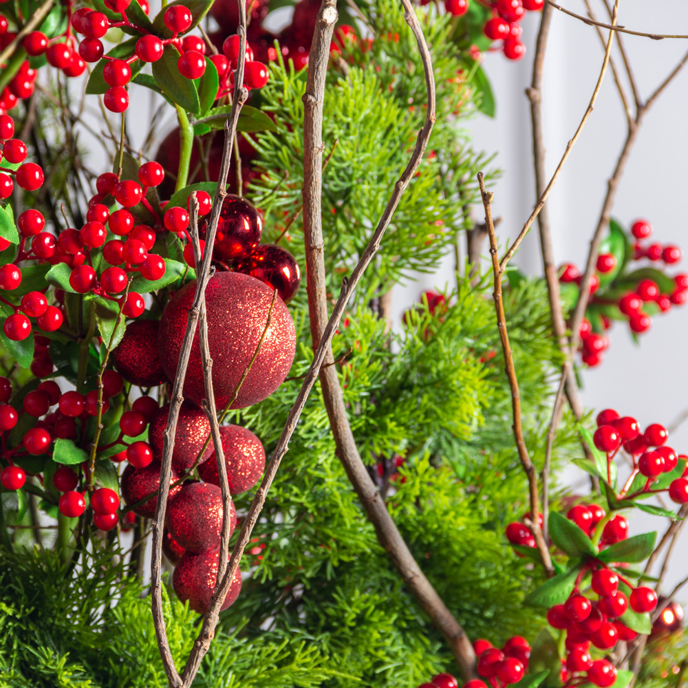 ДЛ148-1/1(з)(F) Декор входной группы хвойный L200см на прутьях в кашпо_4