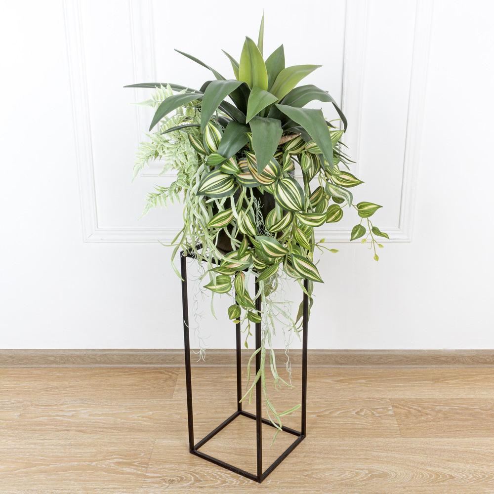 К440 Композиция искусственная с Агавой в интерьерном кашпо_1