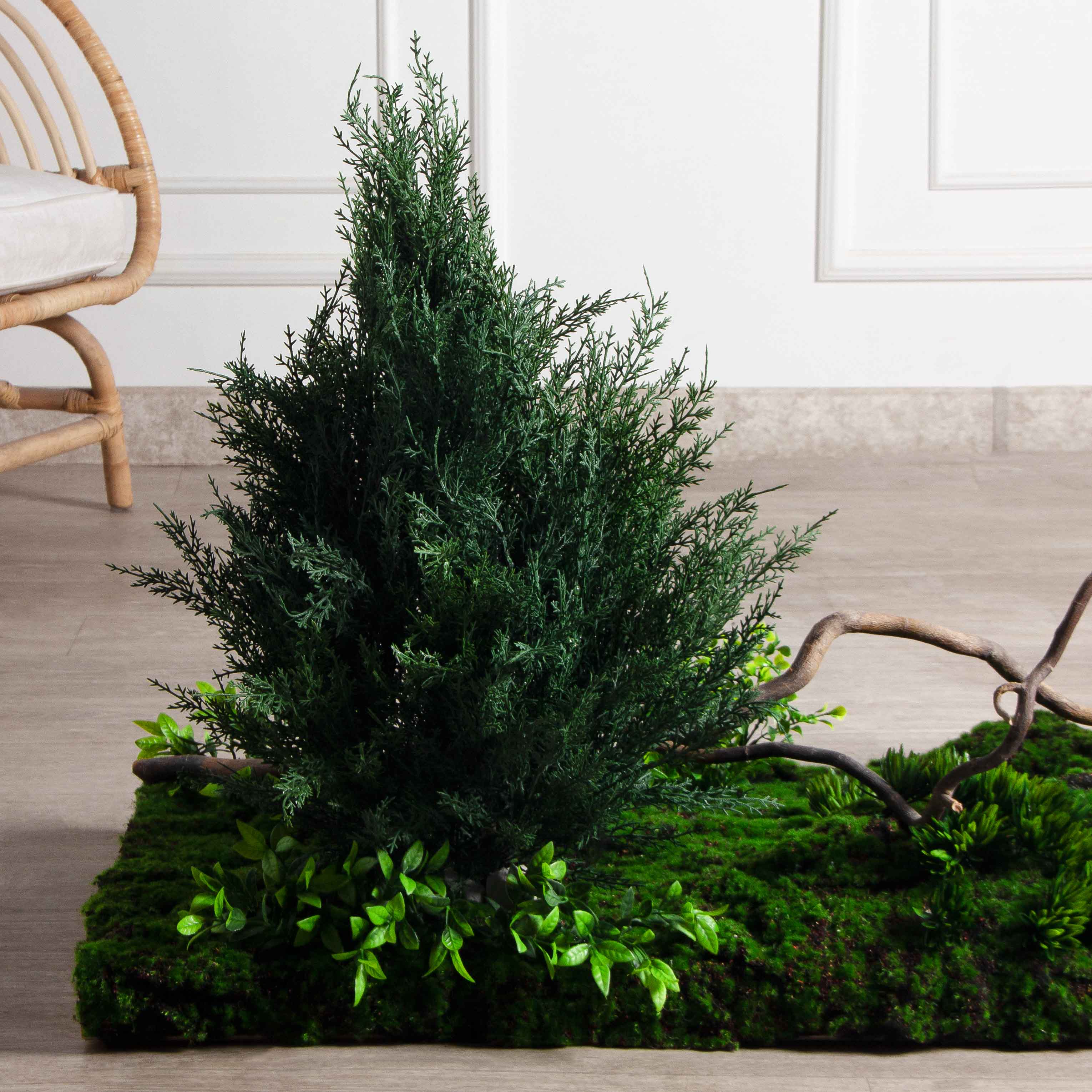 БС180/ОС/30-1(з)(F) Композиция искусственная с сосной h180см, h115см на основании 390х46см_9