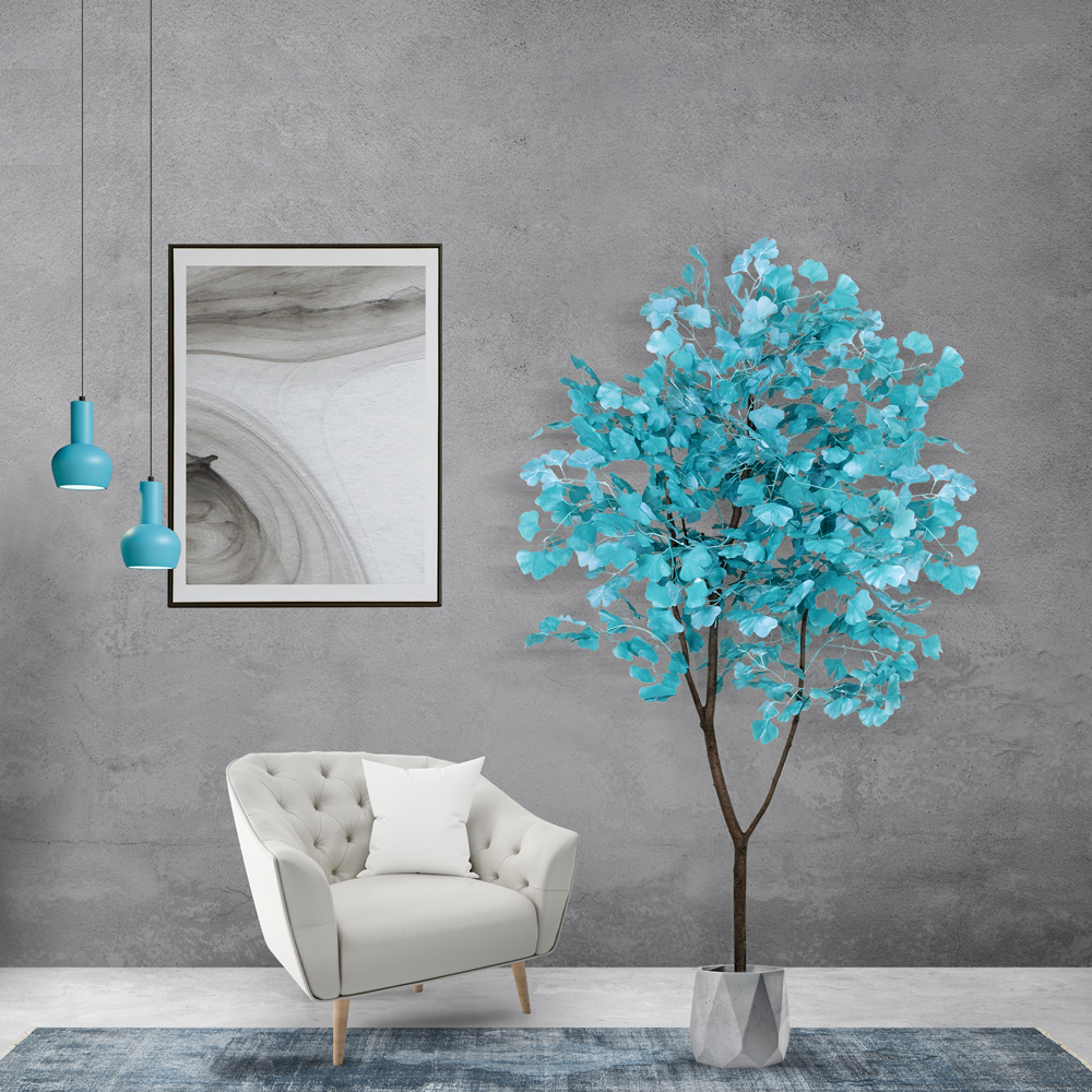 210/РН/176 Дерево искусственное Гинкго h210см, d130см, бирюза_4