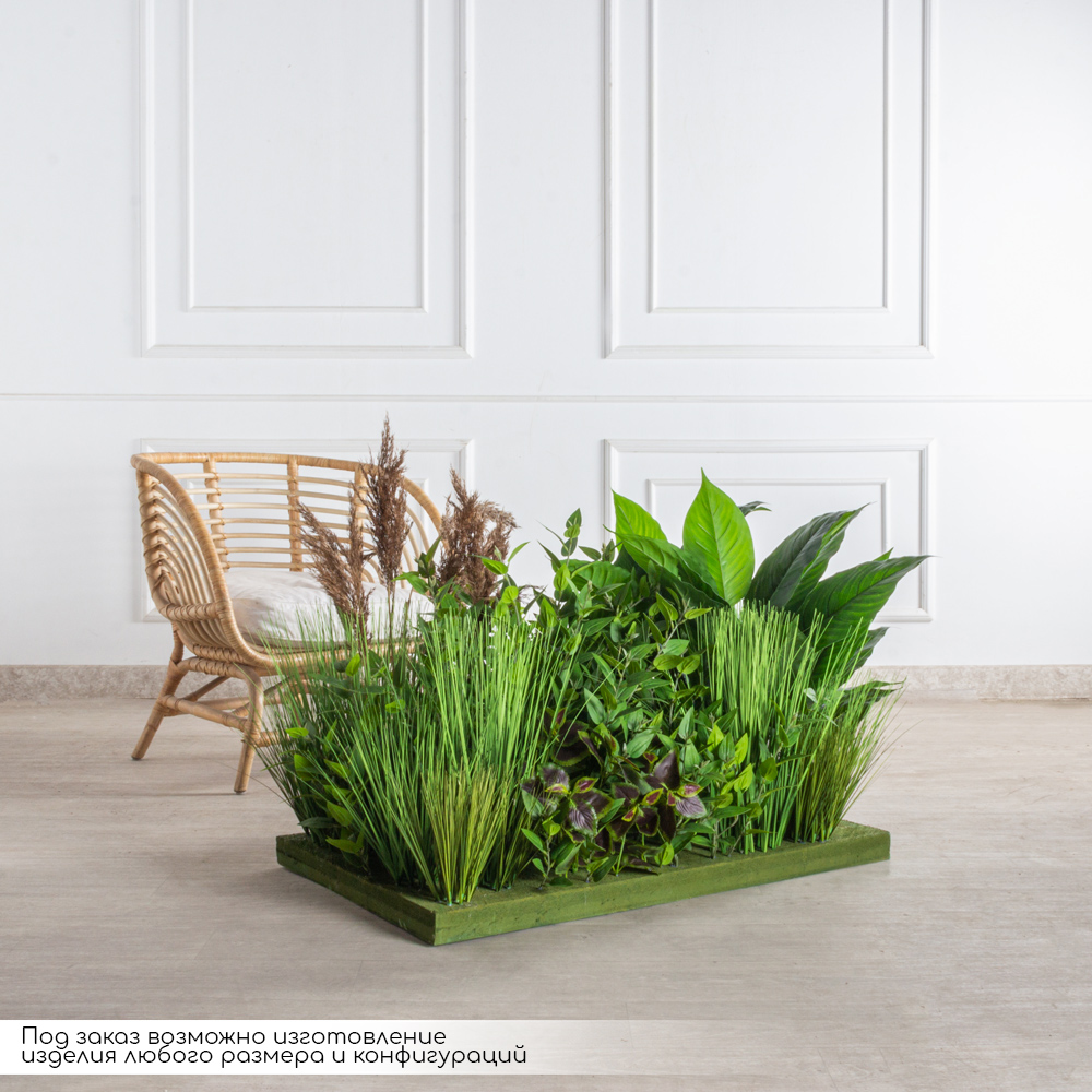 ВМ100(Пр)(F) Вставка зеленый Микс с травой на основании 95х35х10см_8