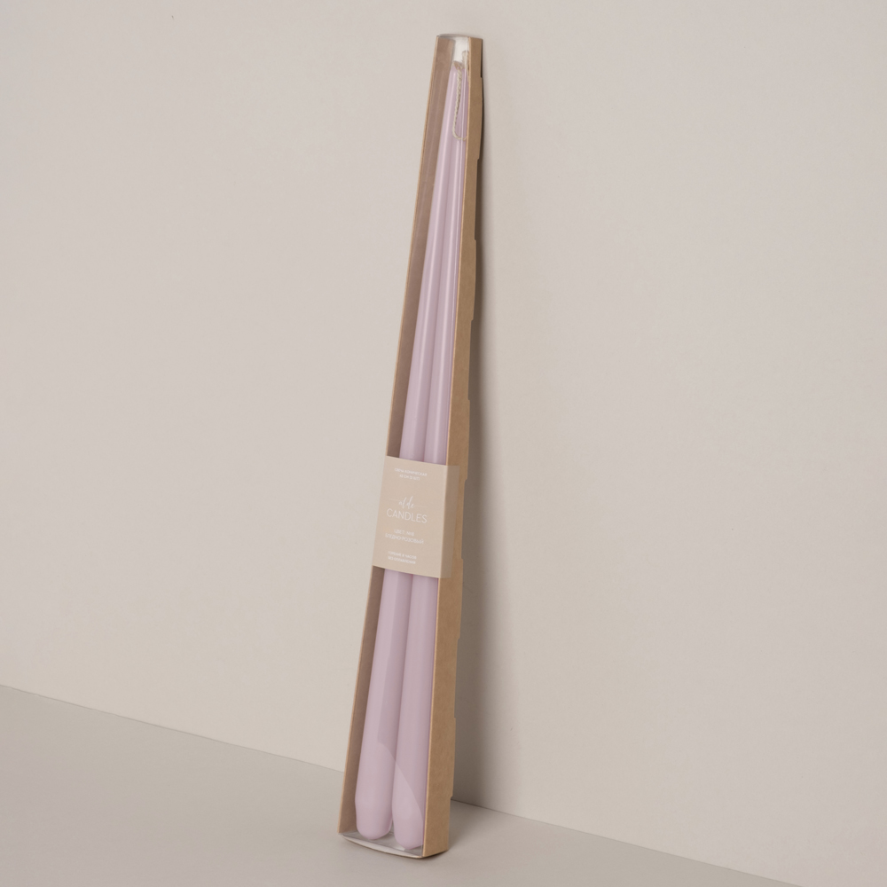 СК42-8(Fix)(F) Свеча коническая 42см Оттенок №8 (бледно-розовый) 2шт/уп_1