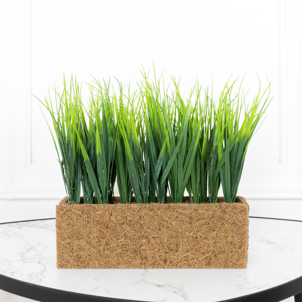 ТД0511(Promo) Трава искусственная короткая h17см(зеленая) в кокосовом боксе 25х8х8см_4