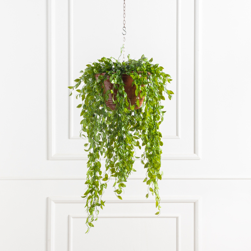 КЗ/14-2(з)(F) Композиция искусственная Традесканция Веридос в подвесном кашпо