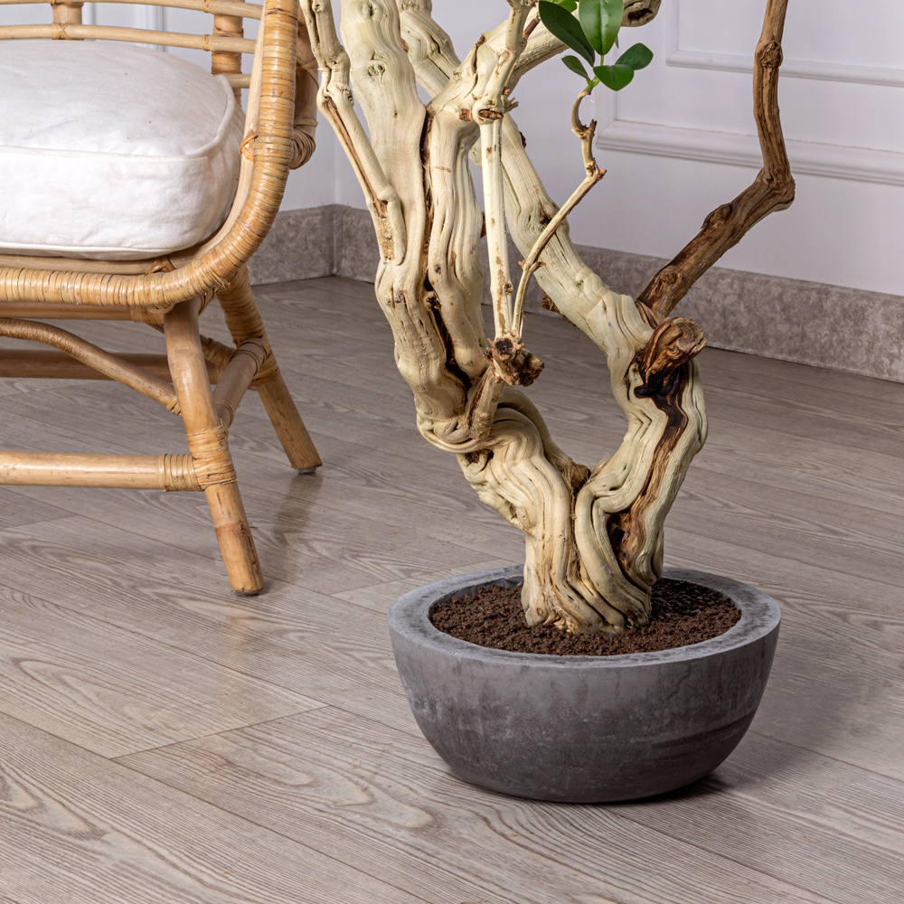 БЛ110/Д3/516 Бонсай искусственный Фикус Микрокарпа h110см в интерьерном кашпо_1